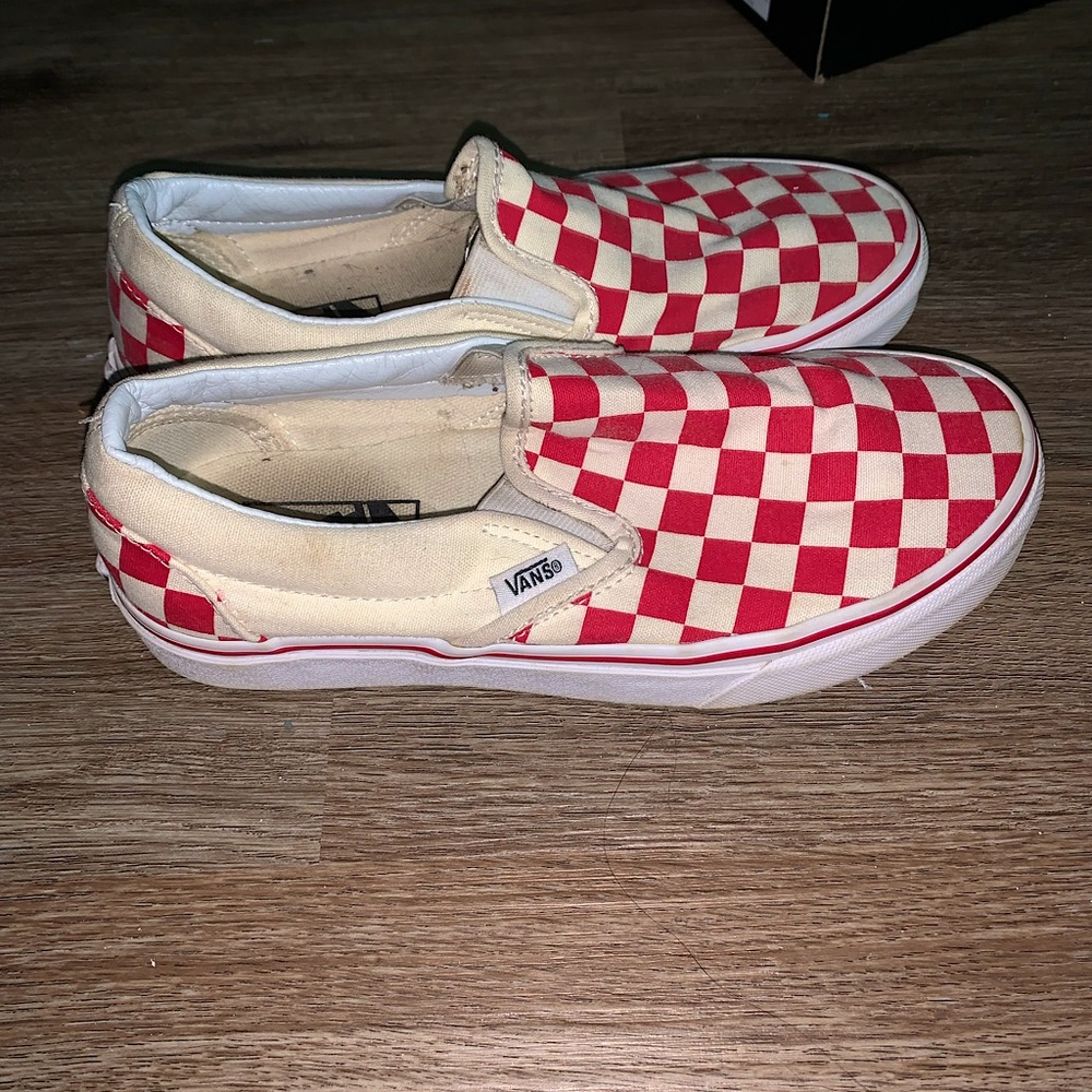 Red and White Checkerboard Vans